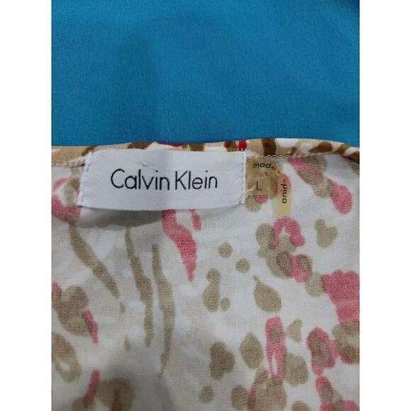 Calvin Klein Multi Color Animal Print Blouse - Picture 3 of 6